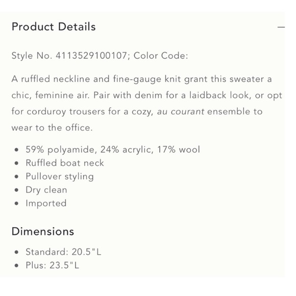 🤍Anthro Wool Blend Waffle Knit Boatneck Ruffle Sweater 🤍 - Picture 10 of 10